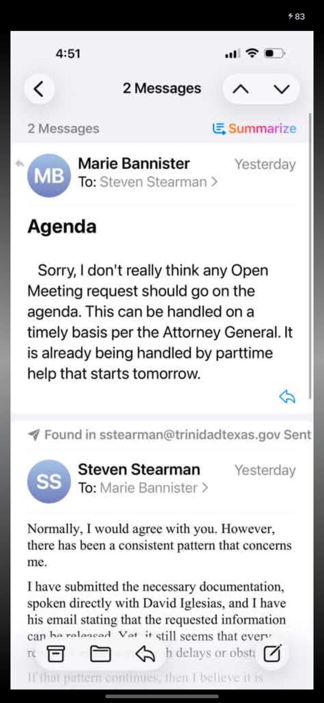 Transparency matters Trinidad Texas 
